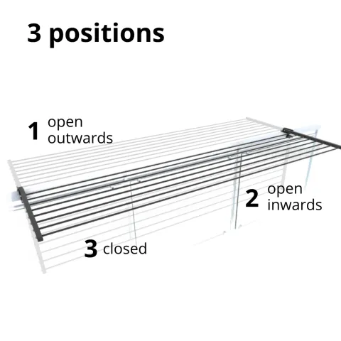 Balkon-Wäscheständer Foxydry Duo 102 cm aus Aluminium – beidseitig klappbar, wetterfest, Tragkraft 15 kg