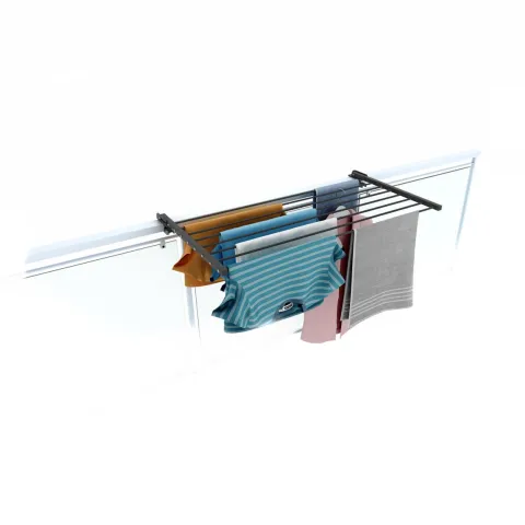 Balkon-Wäscheständer Foxydry Duo 102 cm aus Aluminium – beidseitig klappbar, wetterfest, Tragkraft 15 kg