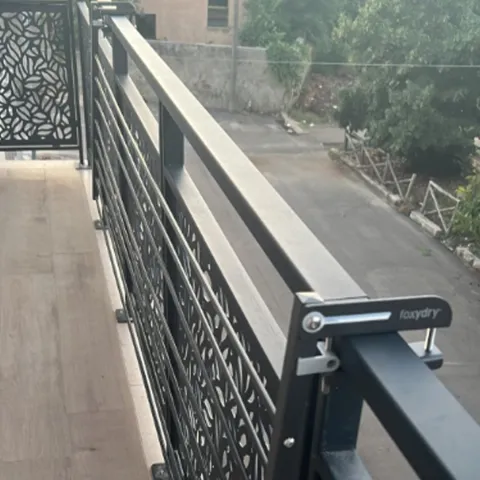 Balkon-Wäscheständer Foxydry Duo 102 cm aus Aluminium – beidseitig klappbar, wetterfest, Tragkraft 15 kg