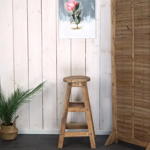 Barhocker Jack Mahagoni Massivholz naturfarben