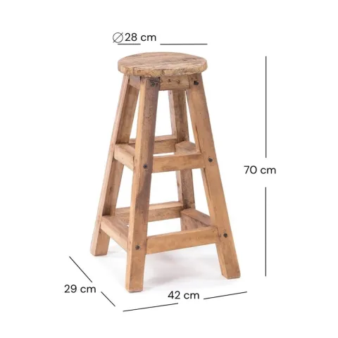 Barhocker Jack Mahagoni Massivholz naturfarben