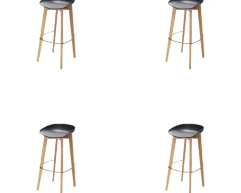 Barhocker Veba Keeve 88 x 47 x 53 cm Holz schwarz niedrig