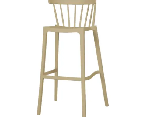 Barhocker Windson Outdoor Kunststoff 55×53×103 cm stapelbar sand