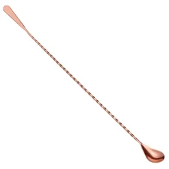 Barlöffel SPATULA mit Spatel Teardrop (45 cm) - Kupferfarbe | Für Cocktails & Longdrinks