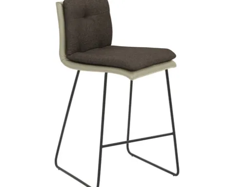Barstuhl Mayer Sitzmöbel 1231 48,5 x 51,5 x 90 cm Stahl schwarz/taupe + schokobraun 1231_K3_126