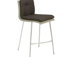 Barstuhl Mayer Sitzmöbel 1231 48,5 x 51,5 x 90 cm Edelstahl/taupe + schokobraun 1231_V4_126