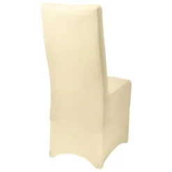 Beautissu Leona Stuhlhusse 95x45cm Creme Stretch Bankett