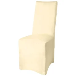 Beautissu Leona Stuhlhusse 95x45cm Creme Stretch Bankett