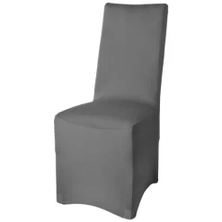 Beautissu Leona Stuhlhusse 95x45cm Anthrazit Stretch Bankett