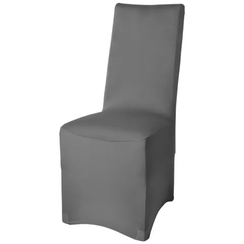 Beautissu Leona Stuhlhusse 95x45cm Anthrazit Stretch Bankett
