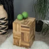 Beistelltisch Cubes Teak Massivholz naturfarben