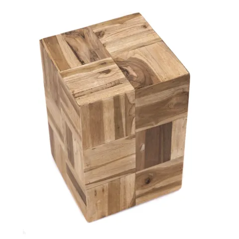 Beistelltisch Cubes Teak Massivholz naturfarben