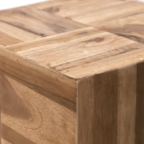 Beistelltisch Cubes Teak Massivholz naturfarben