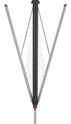BERLINLODGE Wäschespinne Vento 4 Tragarmen 8 Leinenreihen Aluminium Anthrazit Hx⌀ 205x290cm Geschlossene Rundform Kleiderbügelhalter Wäscheständer