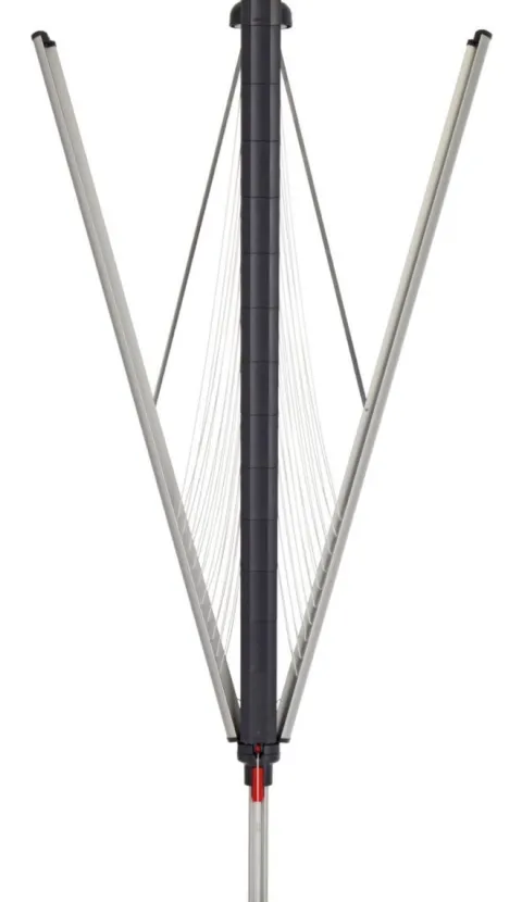 BERLINLODGE Wäschespinne Vento 4 Tragarmen 8 Leinenreihen Aluminium Anthrazit Hx⌀ 205x290cm Geschlossene Rundform Kleiderbügelhalter Wäscheständer