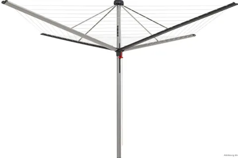 BERLINLODGE Wäschespinne Vento 4 Tragarmen 8 Leinenreihen Aluminium Anthrazit Hx⌀ 205x290cm Geschlossene Rundform Kleiderbügelhalter Wäscheständer
