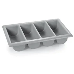 Besteckkasten, Besteckeinsatz, Besteckbox - (53 x 32,5 x 10cm): 4 Fächer, stapelbar & robust - ideal für Restaurants & Bars