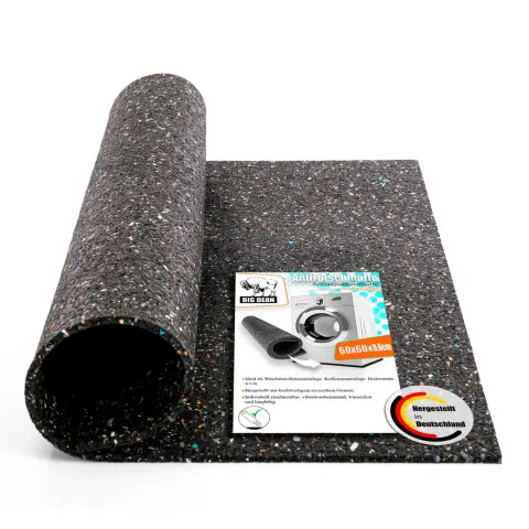 BigDean Antivibrationsmatte 60x60 cm – zuschneidbare Gummimatte Made in Germany – Dämmmatte 0,6cm Höhe für unterschiedliche Geräte & Räume geeignet