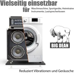 BigDean Antivibrationsmatte 60x60 cm – zuschneidbare Gummimatte Made in Germany – Dämmmatte 0,6cm Höhe für unterschiedliche Geräte & Räume geeignet