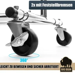 BigDean Kleiderständer auf Rollen 90kg belastbar ausziehbare Kleiderstange Kleiderständer in Sekunden aufgebaut