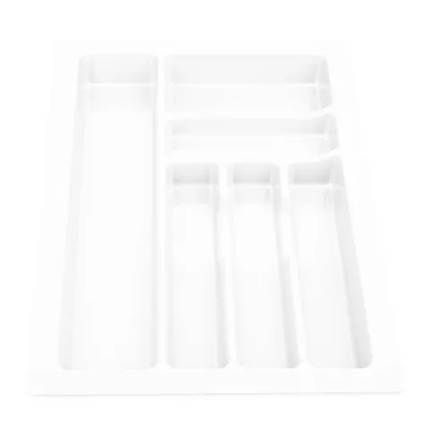 BigDean Universal Besteckeinsatz für Schubladen 40 cm - Zuschneidbar - 330x490mm - Schubladeneinsatz aus Kunststoff, Besteckkasten weiß, Made in Europe