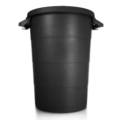BigDean wetterfeste Universaltonne mit Deckel und 2 stabilen Tragegriffen 80 Liter SCHWARZ - Regentonne Mülleimer - Indoor und Outdoor geeignet - Made in Europe
