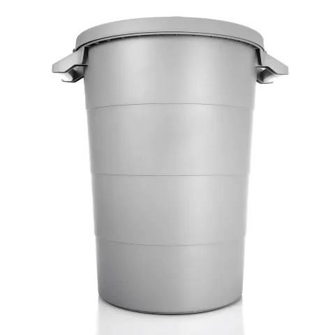 BigDean wetterfeste Universaltonne mit Deckel und 2 stabilen Tragegriffen 80 Liter GRAU - Regentonne Mülleimer - Indoor und Outdoor geeignet - Made in Europe