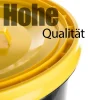 BigDean wetterfeste Universaltonne 60L mit luftdicht verschließbarem Deckel in Gelb – auch als Mülleimer – Futtertonne oder Mülltonne geeignet – Innen + Außen geeignet – Made in Germany