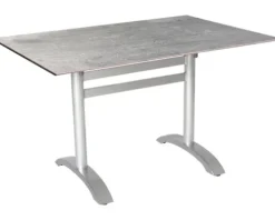 Bistrotisch Acamp HPL 120 x 80 cm Aluminium platin klappbar
