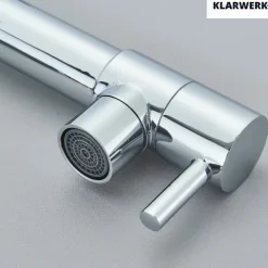 Björn | Gastronomie Chrom glanz Küchenarmatur| Zwei Brausen | Edelstahl Professional Wasserhahn Küche| Doppelspülbecken Restaurant