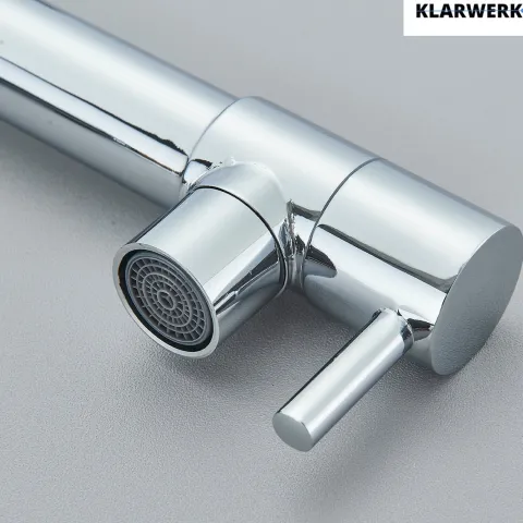Björn | Gastronomie Chrom glanz Küchenarmatur| Zwei Brausen | Edelstahl Professional Wasserhahn Küche| Doppelspülbecken Restaurant