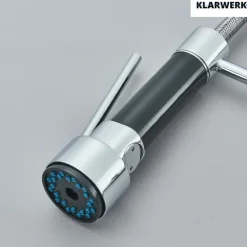 Björn | Gastronomie Chrom glanz Küchenarmatur| Zwei Brausen | Edelstahl Professional Wasserhahn Küche| Doppelspülbecken Restaurant