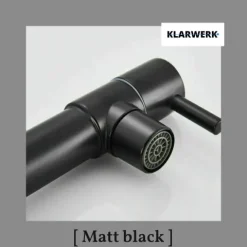 Björn | Gastronomie Schwarz matt Küchenarmatur| Zwei Brausen | Edelstahl Professional Wasserhahn Küche| Doppelspülbecken Restaurant