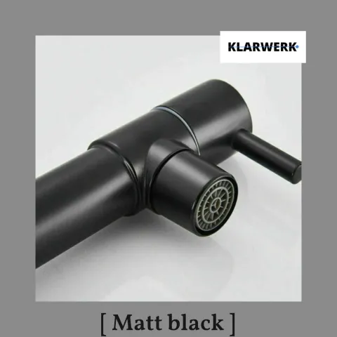 Björn | Gastronomie Schwarz matt Küchenarmatur| Zwei Brausen | Edelstahl Professional Wasserhahn Küche| Doppelspülbecken Restaurant
