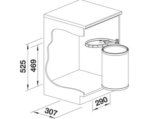 BLANCO Abfallsammler Einbaumülleimer BLANCO SINGOLO XL 20 Liter edelstahl 527971