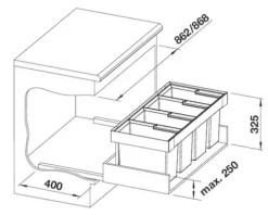 BLANCO Einbaumülleimer Flexon II 90/4 521475