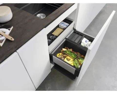 BLANCO Einbaumülleimer SELECT II 60/3 Orga Fassungsvermögen 1x 30 l und 2x 8 l 526210