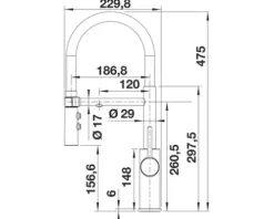 Blanco Einhebel Küchenarmatur mit Filterfunktion CATRIS-S FLEXO FILTER schwarz matt 526707