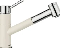 Blanco Einhebel Küchenarmatur mit herausziehbaren Auslauf KANO-S VARIO chrom softweiß matt glänzend 527966