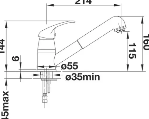 Blanco Küchenarmatur DARAS-S anthrazit matt 517732
