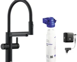 Blanco Küchenarmatur mit Filterfunktion DRINK.FILTER EVOL-S PRO schwarz matt 526636