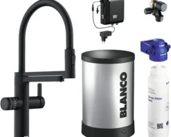 Blanco Küchenarmatur mit Filterfunktion und Kochend heißes Wasser DRINK.HOT EVOL-S PRO schwarz matt 526634
