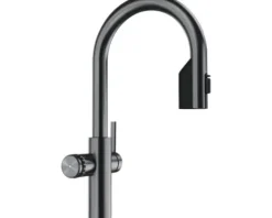 Blanco Küchenarmatur mit Filterfunktion und Kochend heißes Wasser Wasserhahn mit Sprudel CHOICE ICONA-C satin dark steel satiniert 527931