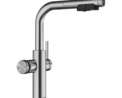 Blanco Küchenarmatur mit Filterfunktion und Kochend heißes Wasser Wasserhahn mit Sprudel CHOICE ICONA-L edelstahl gebürstet 527923