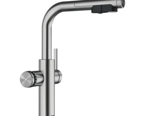 Blanco Küchenarmatur mit Filterfunktion und Kochend heißes Wasser Wasserhahn mit Sprudel CHOICE ICONA-L edelstahl gebürstet 527923