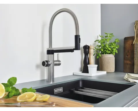 Blanco Küchenarmatur mit Filterfunktion DRINK.FILTER EVOL-S PRO edelstahl gebürstet 526311