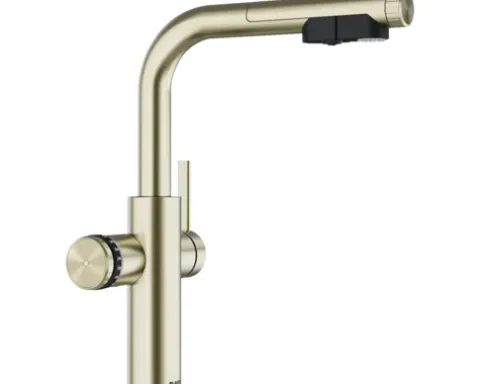 Blanco Küchenarmatur mit Filterfunktion und Kochend heißes Wasser Wasserhahn mit Sprudel CHOICE ICONA-L satin gold satiniert 527925