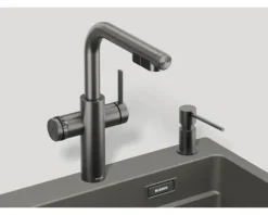 Blanco Küchenarmatur mit Filterfunktion und Kochend heißes Wasser Wasserhahn mit Sprudel CHOICE ICONA-L satin gold satiniert 527925