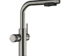 Blanco Küchenarmatur mit Filterfunktion und Kochend heißes Wasser Wasserhahn mit Sprudel CHOICE ICONA-L satin platinum satiniert 527927