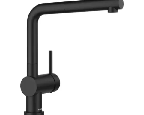 Blanco Küchenarmatur mit Handbrause LINUS-S-F schwarz matt 527523